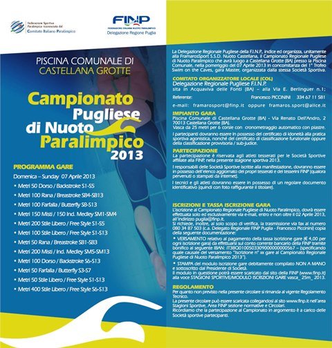 Volantino Campionati Regionali FINP 2013
