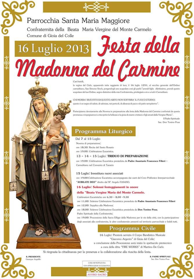 madonna del carmine 2013 manifesto