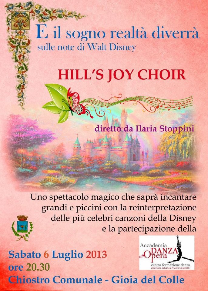 locandina Hills Joy Choir luglio 2013